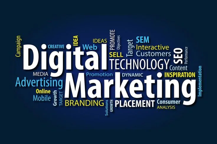 Digital marketing strategy concept with SEO and social media analytics